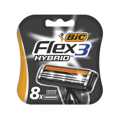 Replacement cassettes Bic Flex 3 HYBRID (8 pcs) RusPack orig