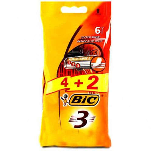 Disposable machines Bic 3 (brown package) (4+2pcs)